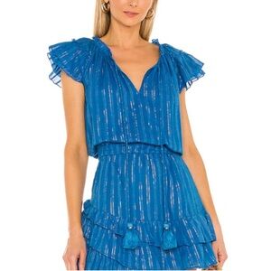 Karina Grimaldi Daisy Metallic Mini Dress